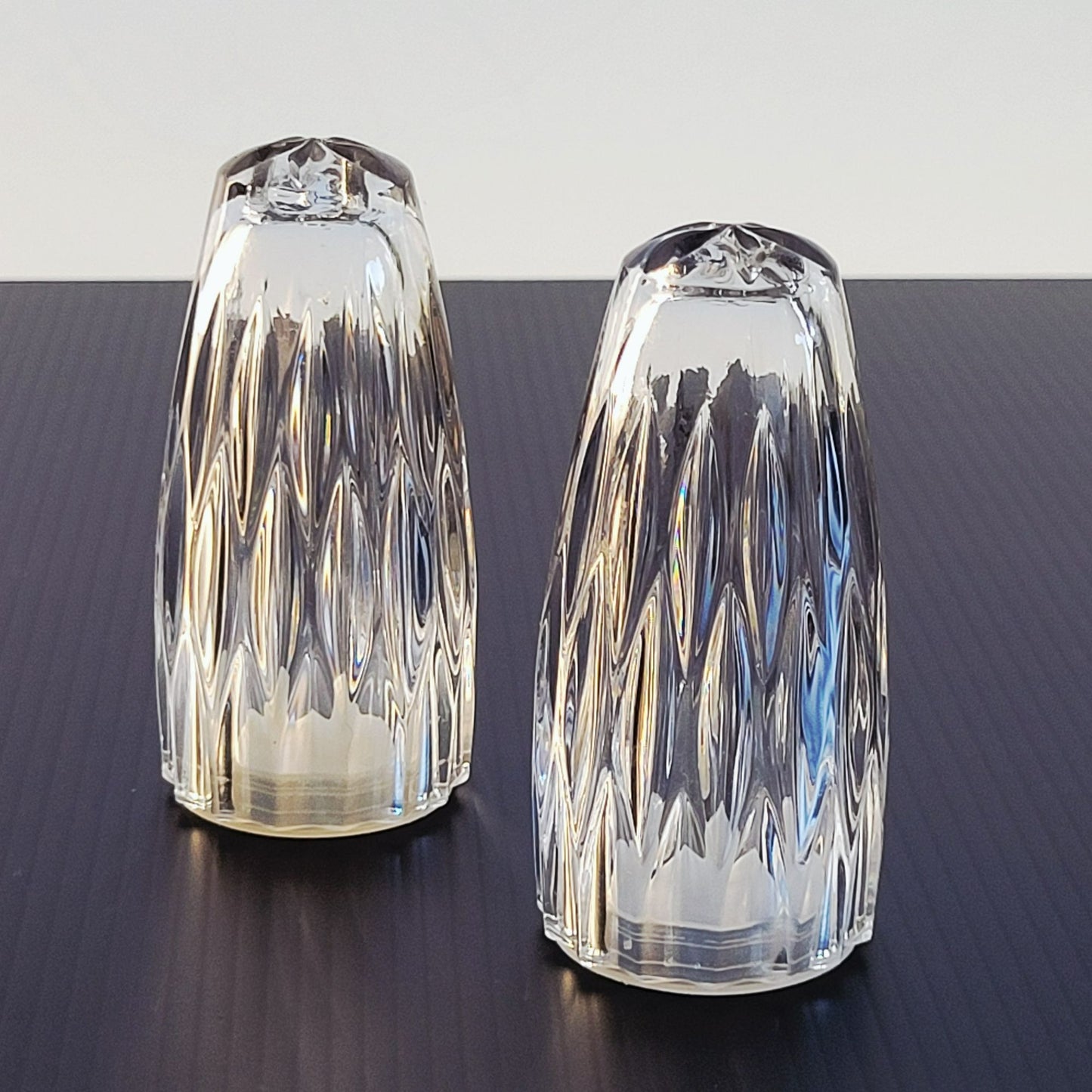 Princess House Royal Highlights Glass Salt & Pepper Shakers