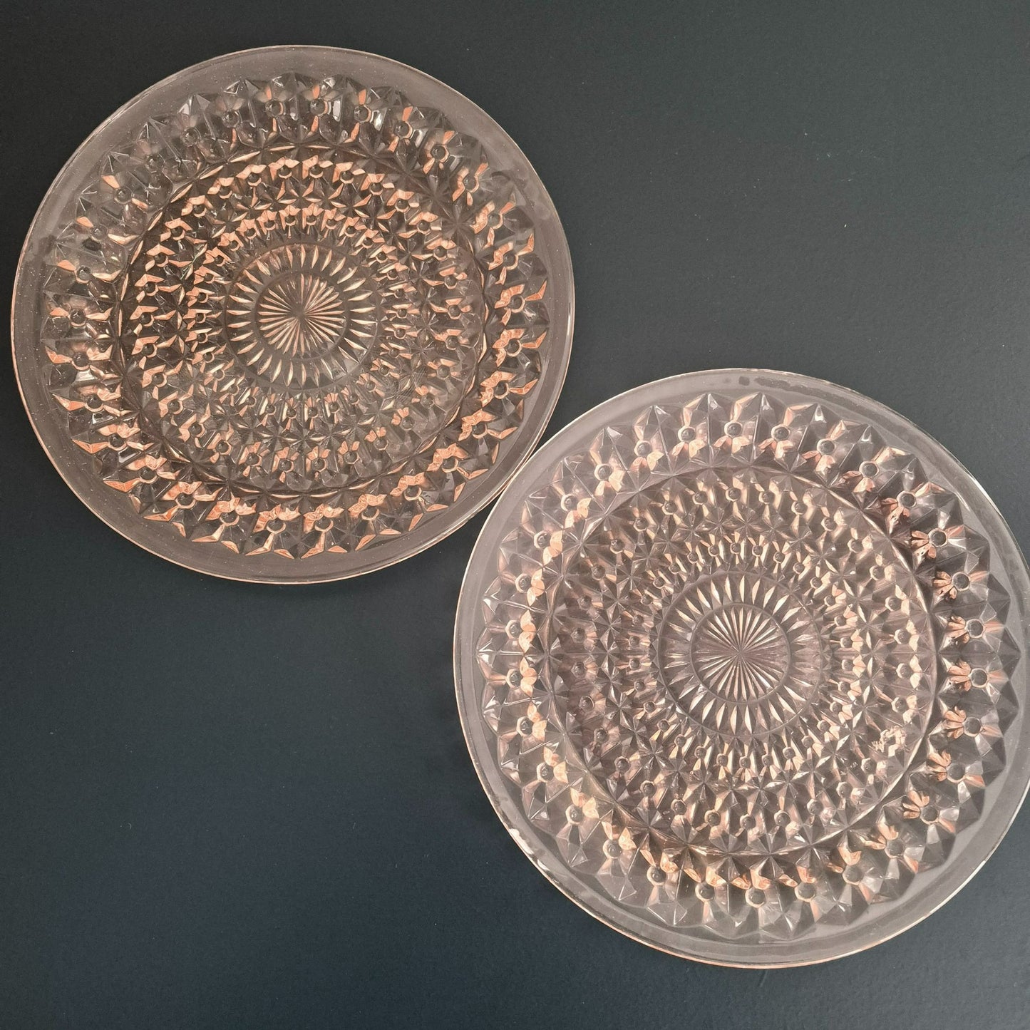 Jeannette "Holiday Pink" Dinner Plate, Set of 2, c.1940-60s USA