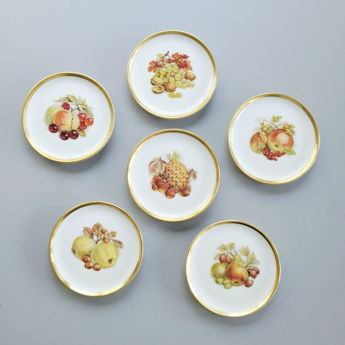 Bavaria Porcelain Fruit Coaster, Set of 6, Made in Germany