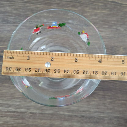 Pfaltzgraff Snow Village Footed Glass Dessert Berry Bowl, c.1990s