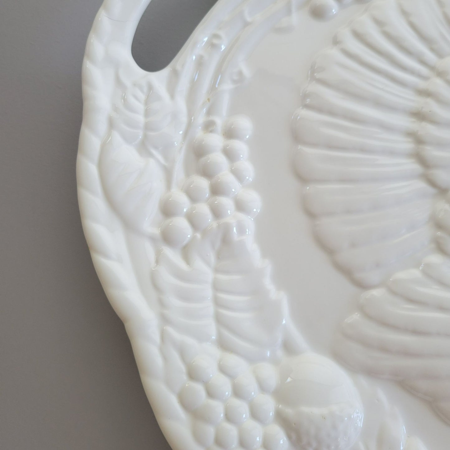 Montgomery Ward Large 21" White Ceramic Turkey Serving Platter