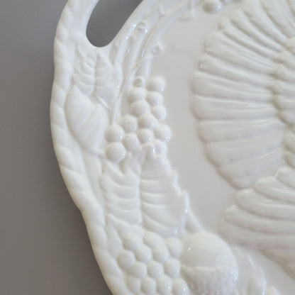 Montgomery Ward Large 21" White Ceramic Turkey Serving Platter