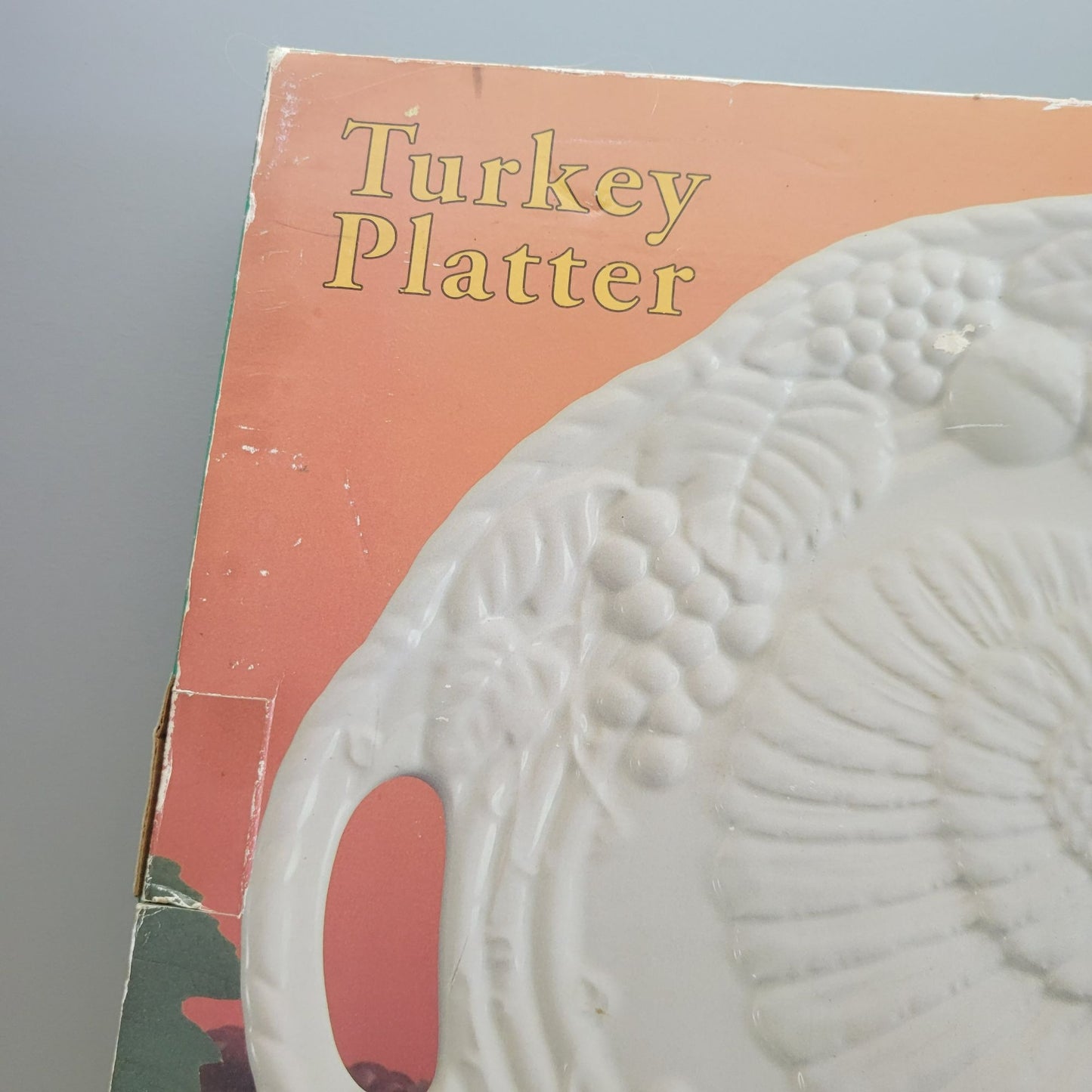 Montgomery Ward Large 21" White Ceramic Turkey Serving Platter