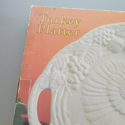 Montgomery Ward Large 21" White Ceramic Turkey Serving Platter