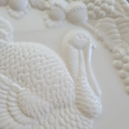 Montgomery Ward Large 21" White Ceramic Turkey Serving Platter