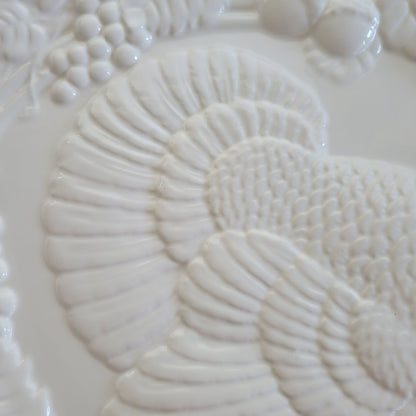 Montgomery Ward Large 21" White Ceramic Turkey Serving Platter