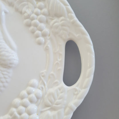 Montgomery Ward Large 21" White Ceramic Turkey Serving Platter