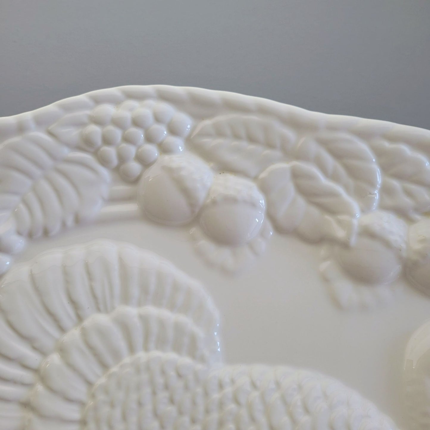 Montgomery Ward Large 21" White Ceramic Turkey Serving Platter