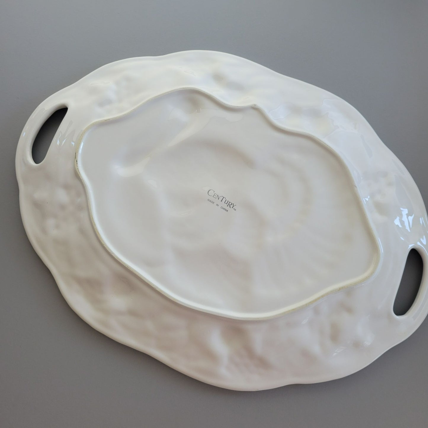 Montgomery Ward Large 21" White Ceramic Turkey Serving Platter