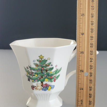 Nikko Christmastime Classic Collection Cup & Saucer, 2 SETS, c.1979-83