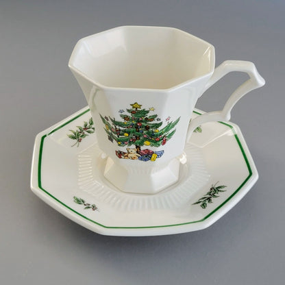 Nikko Christmastime Classic Collection Cup & Saucer, 2 SETS, c.1979-83