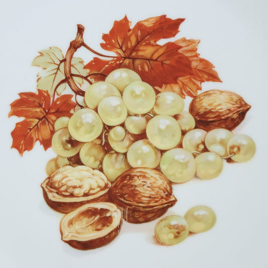 PM Jaeger & Co. Harvest Dinner Plate, Grapes & Walnuts, c.1950-60 Bavaria Germany