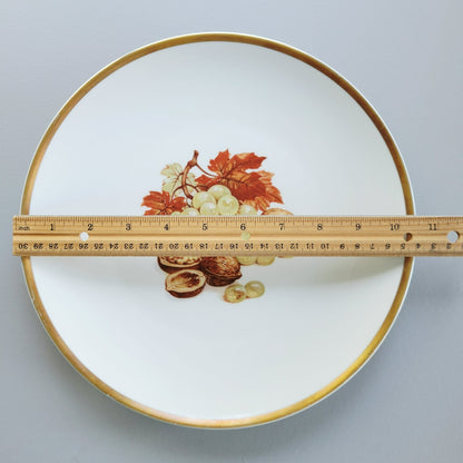 PM Jaeger & Co. Harvest Dinner Plate, Grapes & Walnuts, c.1950-60 Bavaria Germany