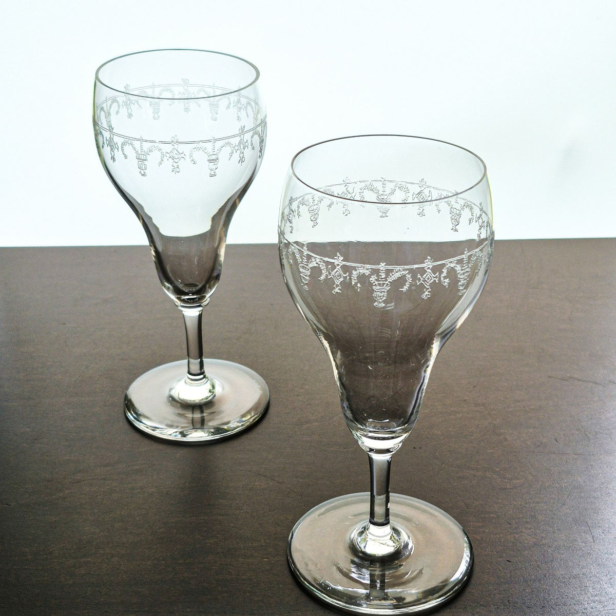 Bryce Brothers Etched Goblet Set, c.1930-50 USA