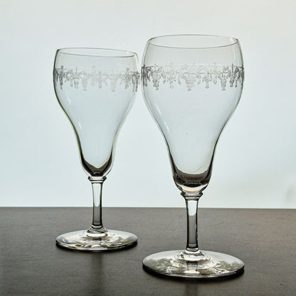 Bryce Brothers Etched Goblet Set, c.1930-50 USA