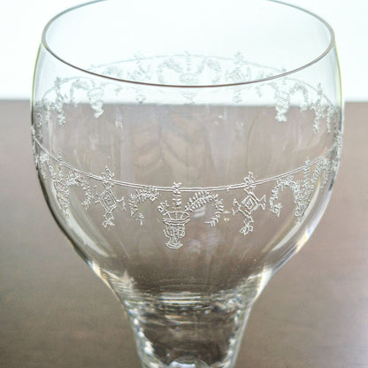 Bryce Brothers Etched Goblet Set, c.1930-50 USA