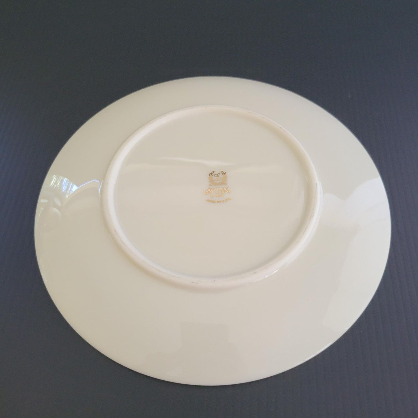 Lenox Westwind Salad Plate, Smooth Finish, Gold Trim, USA Made