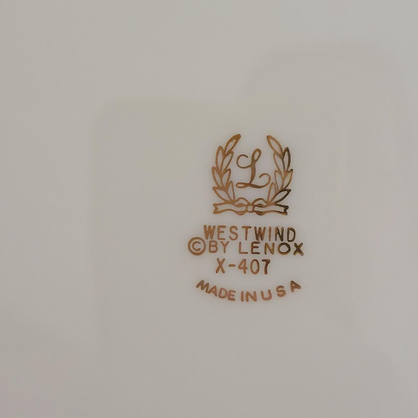 Lenox Westwind Salad Plate, Smooth Finish, Gold Trim, USA Made
