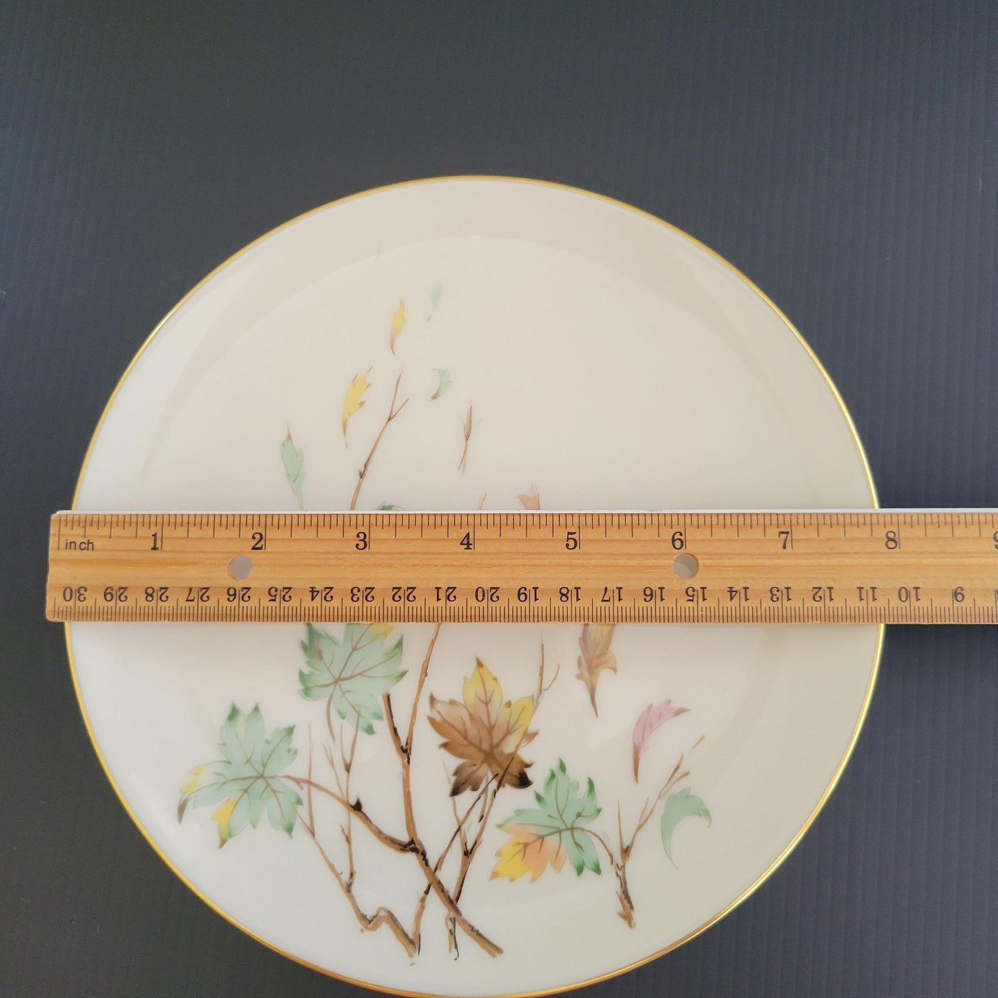Lenox Westwind Salad Plate, Smooth Finish, Gold Trim, USA Made