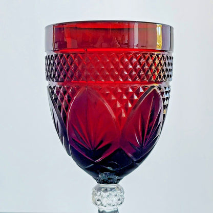 Cristal D'Arques Antique Ruby Water Goblets, Set of 2, Made in France