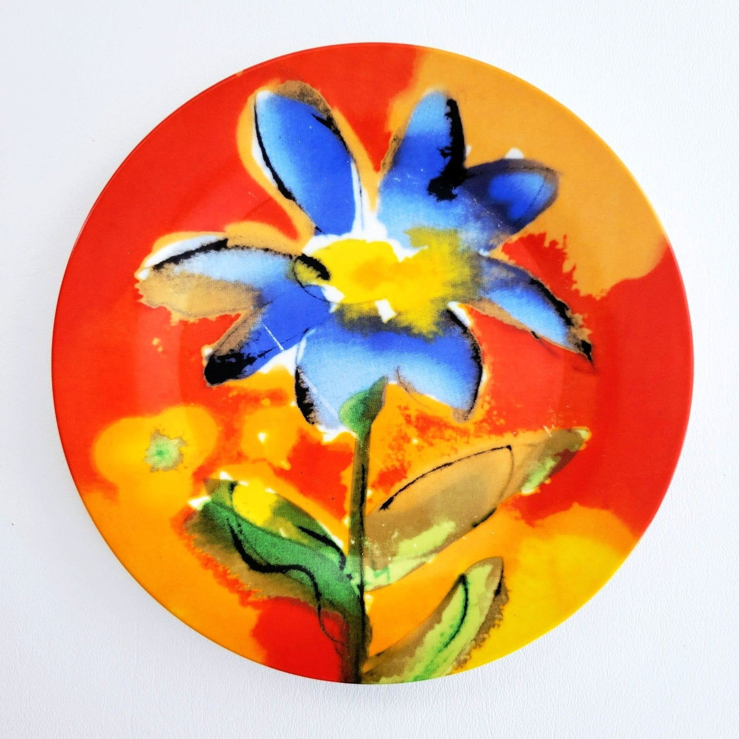 Watercolor Floral Ceramic Salad Plates, Set Of 2