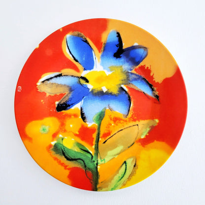 Watercolor Floral Ceramic Salad Plates, Set Of 2