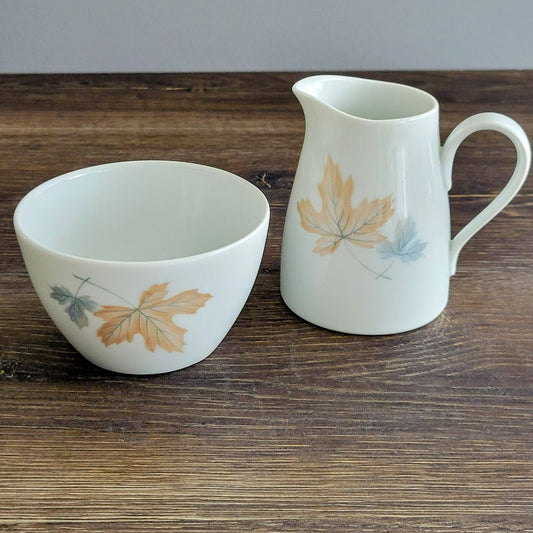 Noritake Maplewood Creamer & Sugar Bowl, c.1960s Japan
