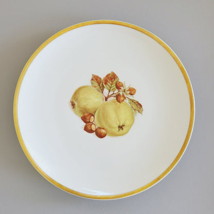 PM Jaeger & Co. Harvest Dinner Plate, Yellow Apple & Nuts, c.1950-60 Bavaria Germany