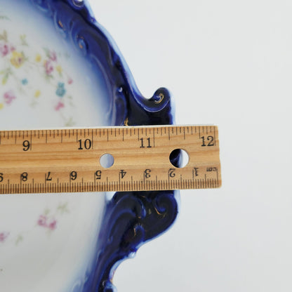 LS&S Carlsbad Flow Blue Decorative Bowl,  Austria c.1890-1917