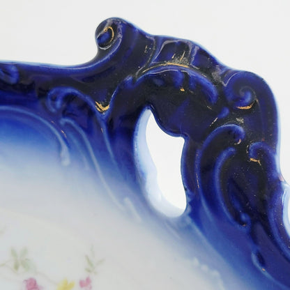LS&S Carlsbad Flow Blue Decorative Bowl,  Austria c.1890-1917