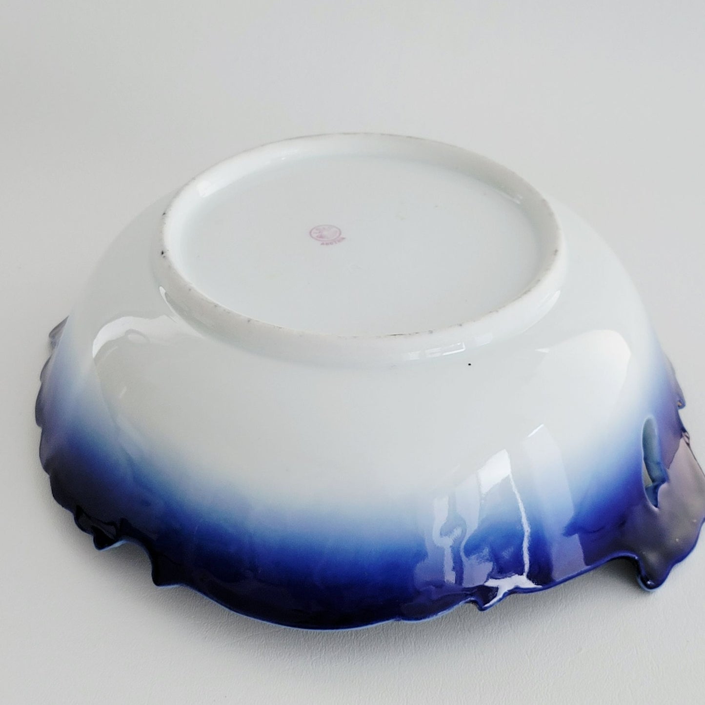 LS&S Carlsbad Flow Blue Decorative Bowl,  Austria c.1890-1917