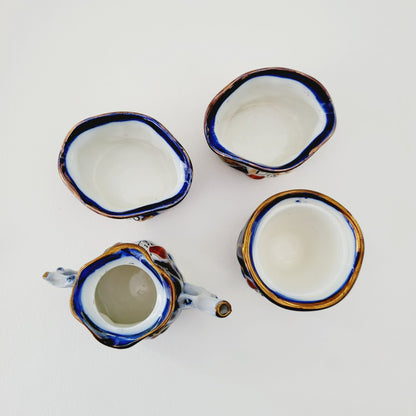 Double Sided Toby Miniature Tea Set, by Old Castle Made in England