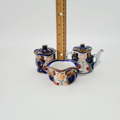 Double Sided Toby Miniature Tea Set, by Old Castle Made in England