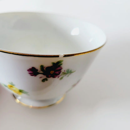 Castle China Floral Teacups & Saucers, 2 Sets, Made in Japan