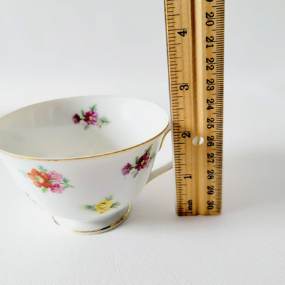 Castle China Floral Teacups & Saucers, 2 Sets, Made in Japan