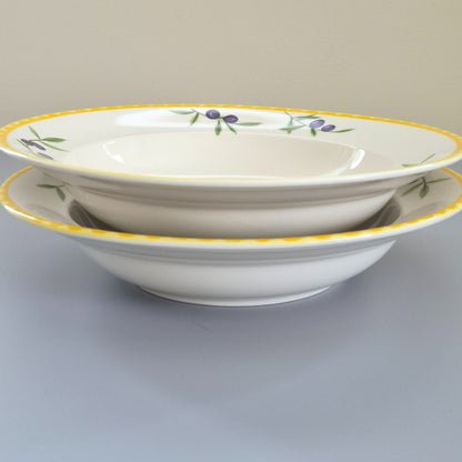 Studio Nova "Olive Branch" Large Rim Soup Bowl, Set of 2, c.2002-2006