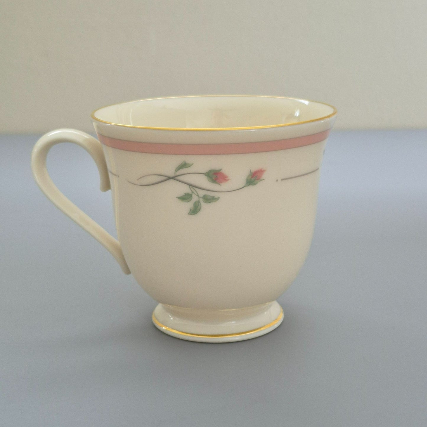 Lenox "Rose Manor Pink" Footed Cup Set of 2, c.1985-99 USA