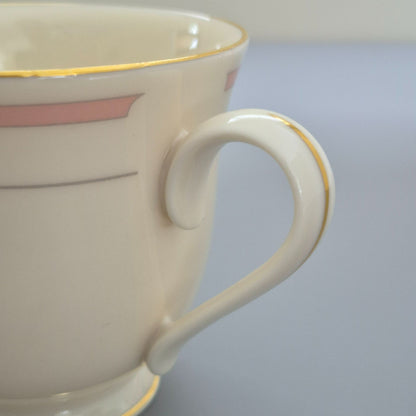 Lenox "Rose Manor Pink" Footed Cup Set of 2, c.1985-99 USA