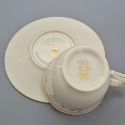 Lenox "Rose Manor Pink" Footed Cup Set of 2, c.1985-99 USA
