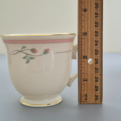 Lenox "Rose Manor Pink" Footed Cup Set of 2, c.1985-99 USA