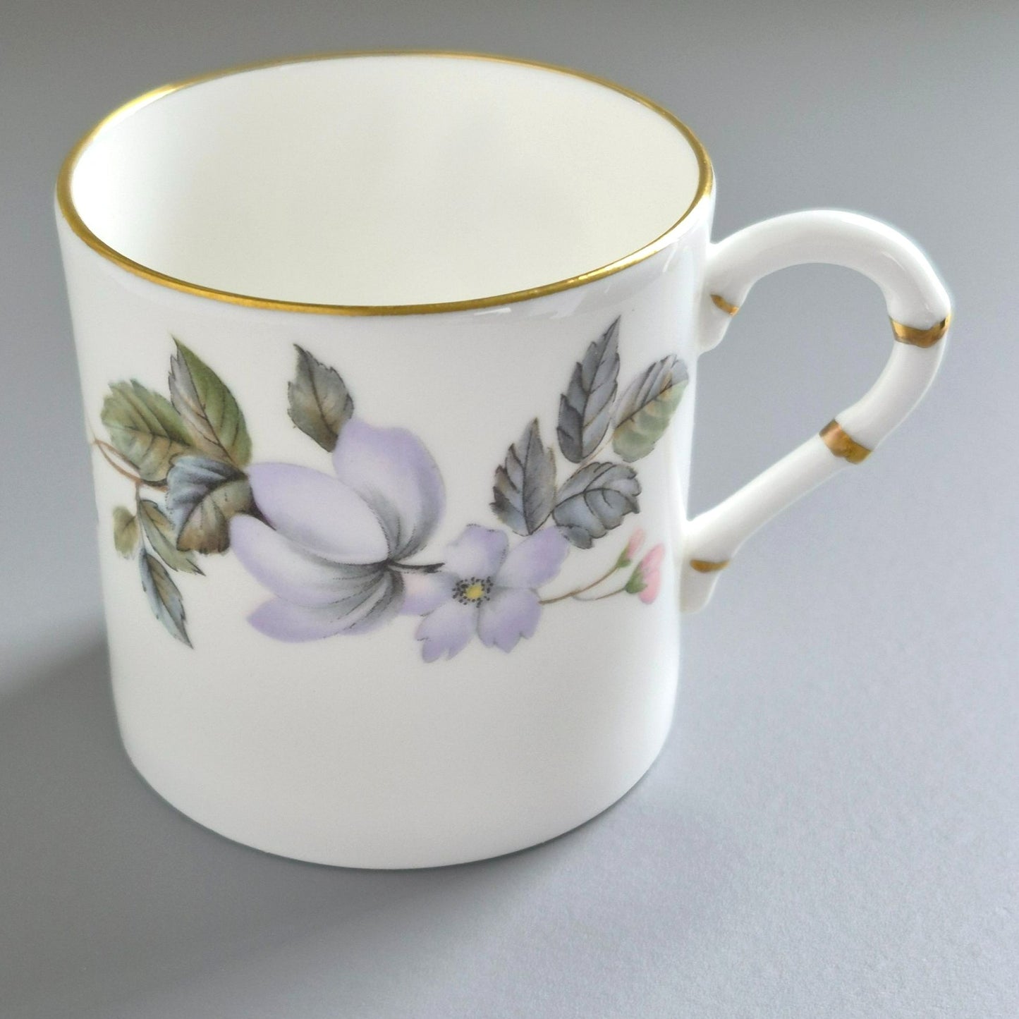 Royal Worcester "June Garland" Espresso Cup & Saucer, 2 Sets, c.1965-85 England