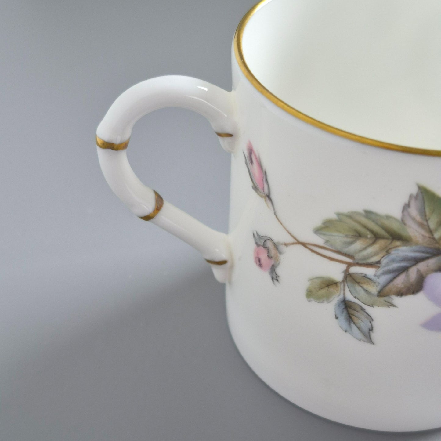 Royal Worcester "June Garland" Espresso Cup & Saucer, 2 Sets, c.1965-85 England