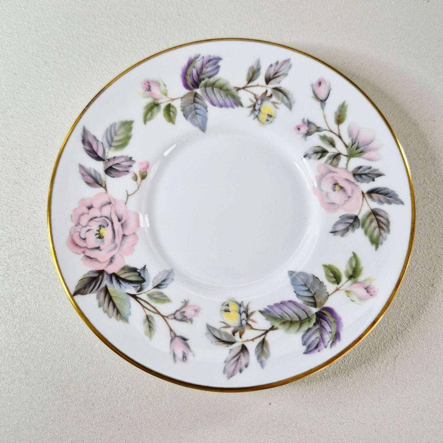 Royal Worcester "June Garland" Espresso Cup & Saucer, 2 Sets, c.1965-85 England