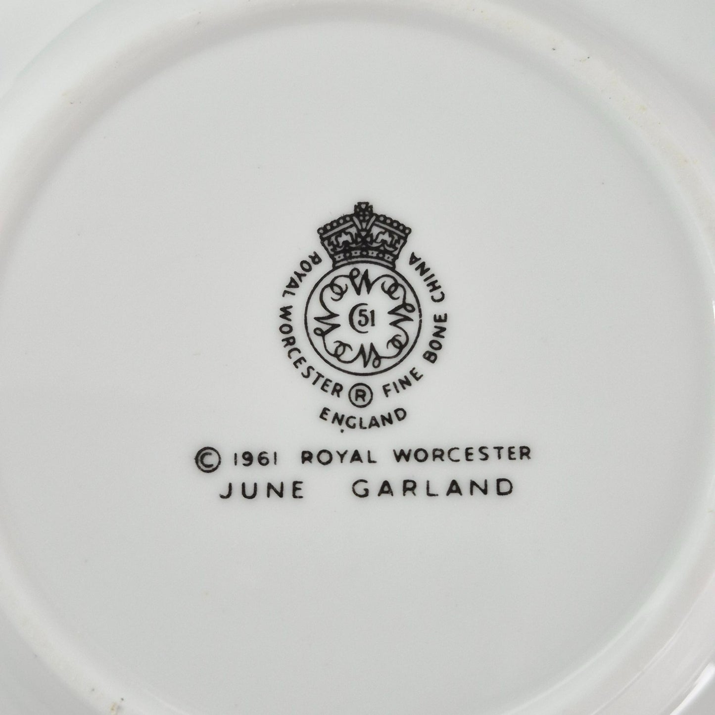 Royal Worcester "June Garland" Espresso Cup & Saucer, 2 Sets, c.1965-85 England