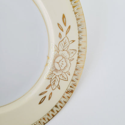 Chikaramachi Embossed Hand-Painted Salad Plate, Set of 2, 1920-30s Japan
