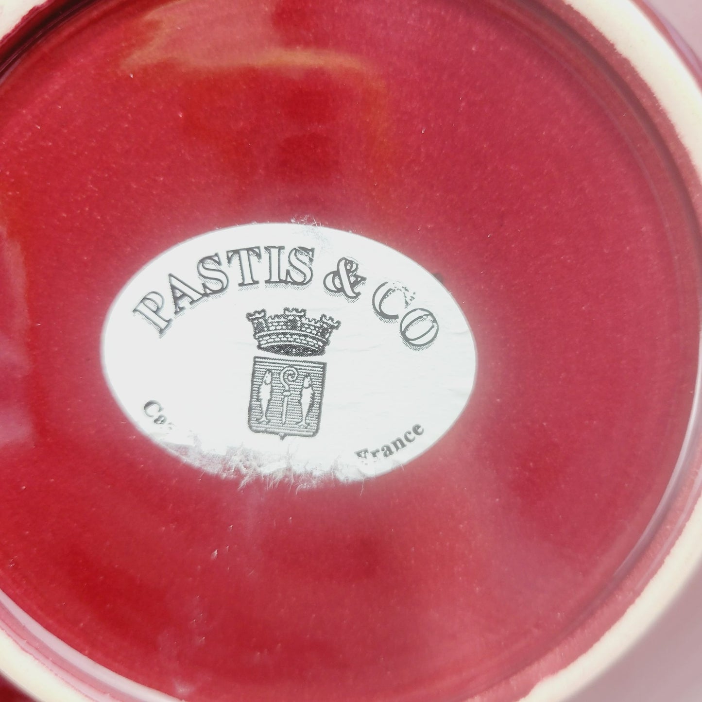 Pastis & Co Red Leaf Salad Plate, Embossed Design, Made in France