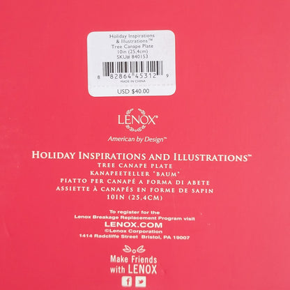 Lenox Holiday Tree Canape Plate 10"