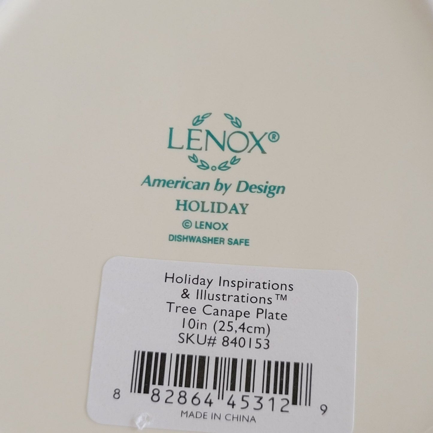 Lenox Holiday Tree Canape Plate 10"