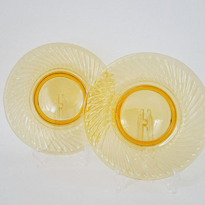 Imperial Glass "Twisted Optic" Footed Salad Plate Set of 2, c.1927-30 USA