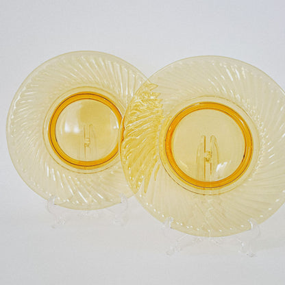 Imperial Glass "Twisted Optic" Footed Salad Plate Set of 2, c.1927-30 USA